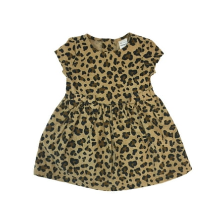 Carters Infant Girls Brown Leopard Corduroy Holiday Party Dress 6