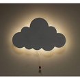 (cloud) White Wooden Night Light Wall Mounted Nursery Lighting ...