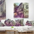 thumbnail image 4 of Designart Old City Street Watercolor Sketch - Cityscape Throw Pillow - 12x20, 4 of 5
