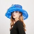 thumbnail image 6 of Women Derby Hats Church Dress Floral Tea Party Fascinators Bridal Organza Wedding Hat, 6 of 8