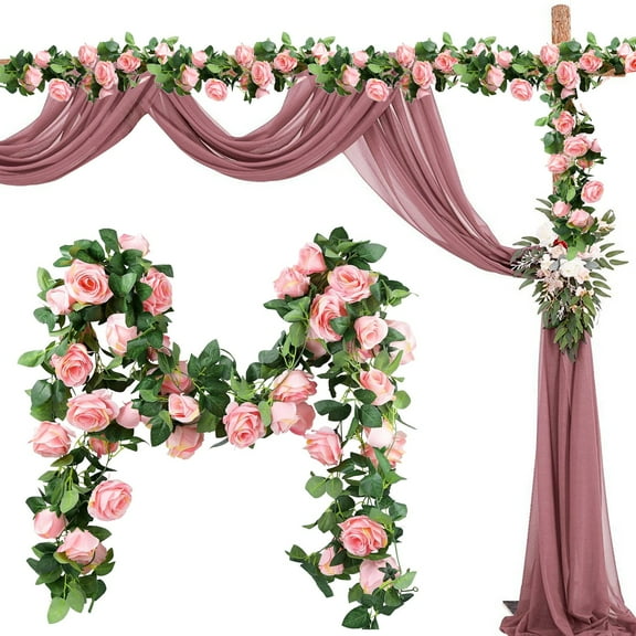 Clearance Artificial flowers under $5,Artificial Vine Flowers Plants Artificial Flower Flowers Vine Garlands Hanging For Wedding Garden Wall Decoration Flowers Wedding Garden Decor