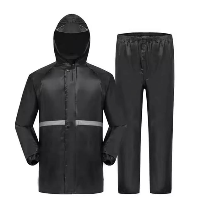 CONJUNTO DE IMPERMEABLE PARA MOTOCICLISTAS CON TIRA REFLEJANTE