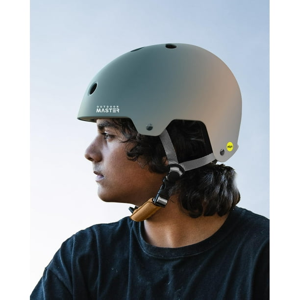 OutdoorMaster MIPS Skateboard Helmet Two Removable Liners Ventilation Multi Sport Scooter Roller Skate Inline Skating Rollerblading for Adults