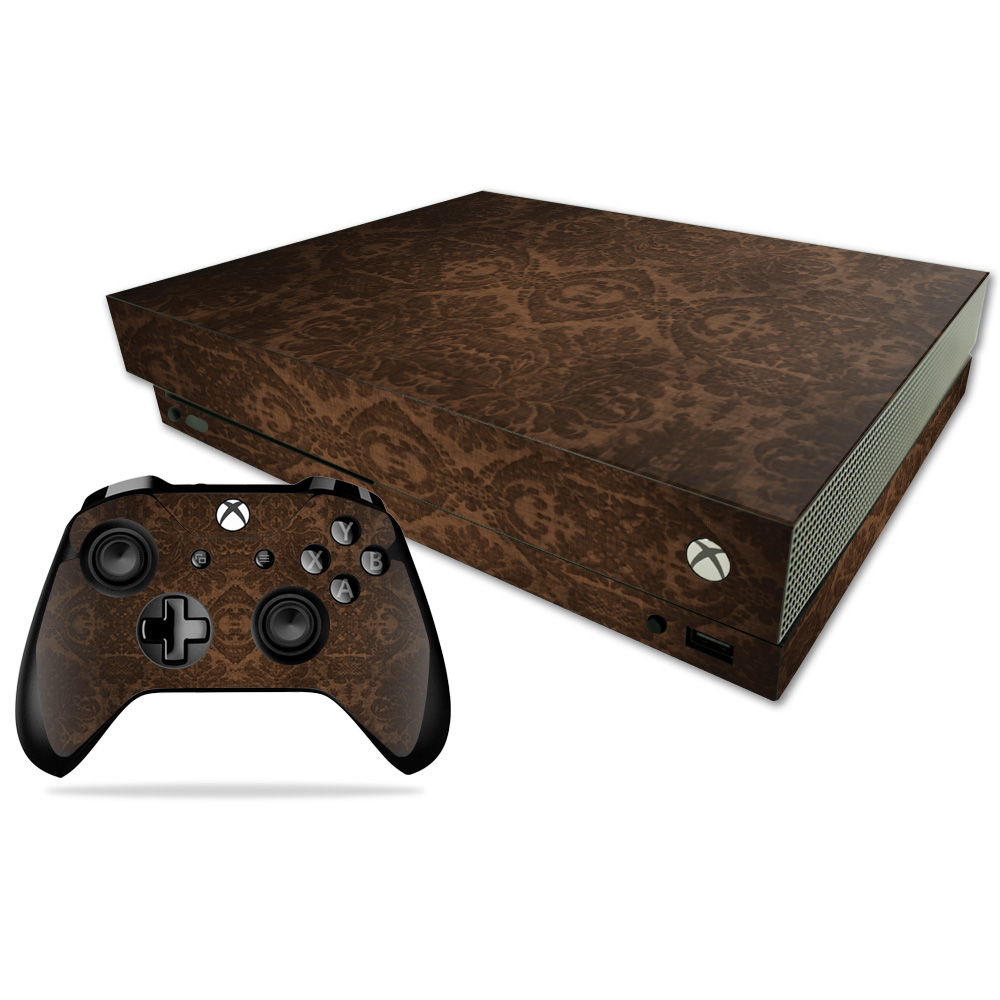 Skin For Microsoft Xbox One X Brown Linen MightySkins Protective
