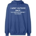 thumbnail image 2 of OXI Hoodie Sweatshirt - I Went Outside Once, Basic Casual Hoodie for Men's and Women Fleece Hoodie Long Sleeve - Indigo Blue 2X-Large, 2 of 3