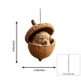 thumbnail image 2 of Cheapark 2D Sleeping Acorn Christmas Hanging Ornament Flat Design Cute Tree Pendant for Xmas Tree Holiday Home Decor Gift, 2 of 7