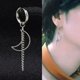 thumbnail image 1 of Pendientes de tuerca de acero inoxidable coreano KPOP para mujer, cadena de plumas de luna para hombre, pendientes Punk geométricos cruzados, joyería de Hip Hop Unisex Tan Jianjun unisex, 1 of 2