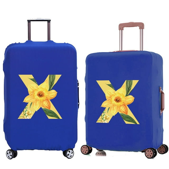 Luggage Cover Travel Suitcase Protective Cover for Trunk Case 18 ''-28 '' Foldable Elastic Suitcase Cover Floral Lettern Pattern 8floral X L