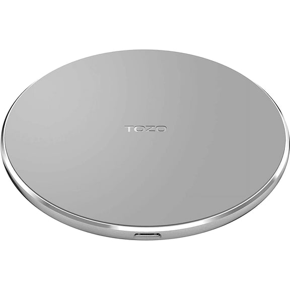 Wireless Charger Thin Aviation Aluminum Computer Numerical Control Technology Fast Charging Pad Gray (NO AC Adapter)