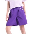 thumbnail image 3 of ITSAME Shorts for Boys, with Pockets Elastic Waist Loose Fit Summer Athletic Casual Shorts Purple Size 7-8, 3 of 6