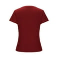 thumbnail image 5 of Otvok Womens Casual Solid Color Short-Sleeved Crew-Neck Tops, 5 of 6