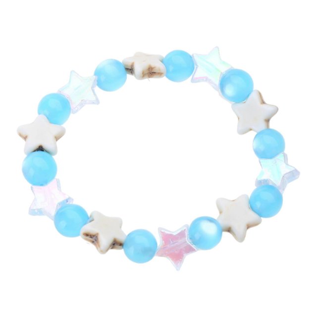Stylish Star Drifting Sand Bracelet Women's Beaded Bangle Vintage Aesthetic Style Hand Jewelry with Crystal Star Charm