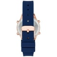 Time and Tru Women's Rose Gold Tone Digital Watch with Navy Silicone