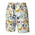 thumbnail image 5 of Naloa Flowers Butterfly Men's Beach Shorts, Surfing shorts, Swim trunks, Quick Dry Swim Trunks for Surfing Beach Fun - 3X-Large, 5 of 9