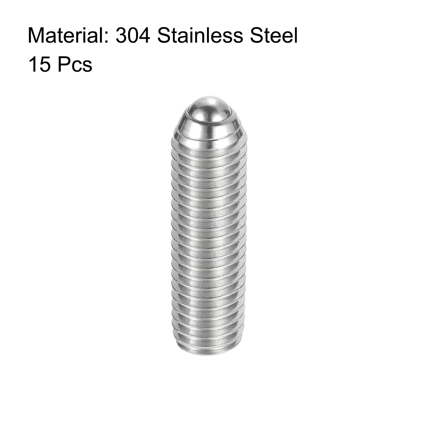 Ball Point Set Screws, M10 x 35mm 304 Stainless Steel Metric Spring Hex Socket Screw 15pack