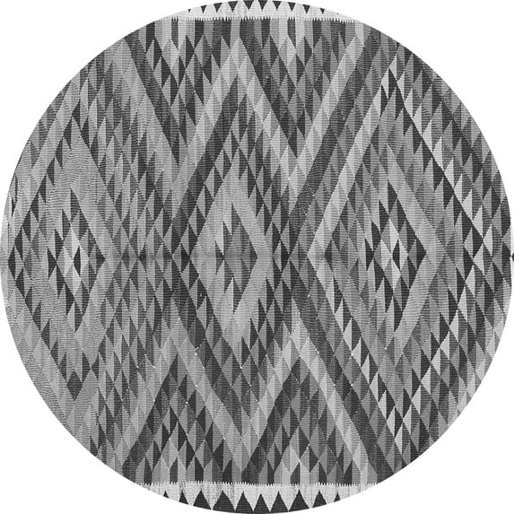 Ahgly Company Indoor Round Oriental Gray Traditional Area Rugs, 3' Round