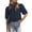 Navy, variant on Dressy Eyelet Tops Womens High Neck Puff Short Sleeve Cute Summer Blouses Business Work Shirts (XL, Black)