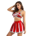thumbnail image 2 of Alvivi Women Adults Cheerleader Uniform Cross Crop Top+Pleated Skirt, 2 of 7