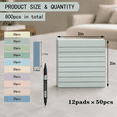 Blue Lined Transparent Sticky Notes Set with Dual-Tip Marker and Index ...