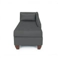 thumbnail image 5 of Poundex Polyfiber Chaise Loung With Tufted Seat, Slate Black, 5 of 7