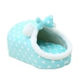 thumbnail image 1 of Cama para gatos, diseño semicerrado, vellón de coral y algodón PP - Tienda cálida para gatos de interior y perros pequeños, 1 of 3