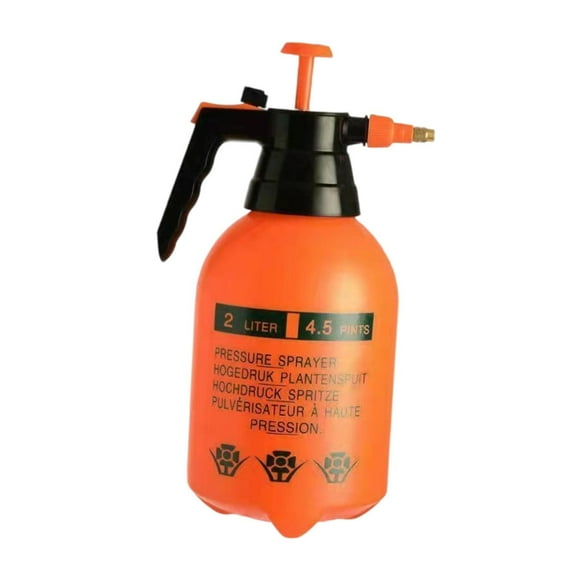 Rociador de bomba manual con boquilla de latón ajustable, botella rociadora de agua a presión ligera y profesional para flores y malezas en el hogar. Naranja 3L