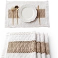 thumbnail image 1 of Ensemble de 4 Sets de Table Boho, Décor de Table Macramé et Style Ferme, Coton Naturel, Toile de Jute, 1 of 5