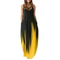 thumbnail image 2 of SMihono Robe Maxi Bohème d'Été pour Femmes Grande Taille Robes Maxi pour Femmes Été Décontracté Col en V Sans Manches Vacances Plage Poches Longue Robe Plage Évasée Robe d'Été, 2 of 5