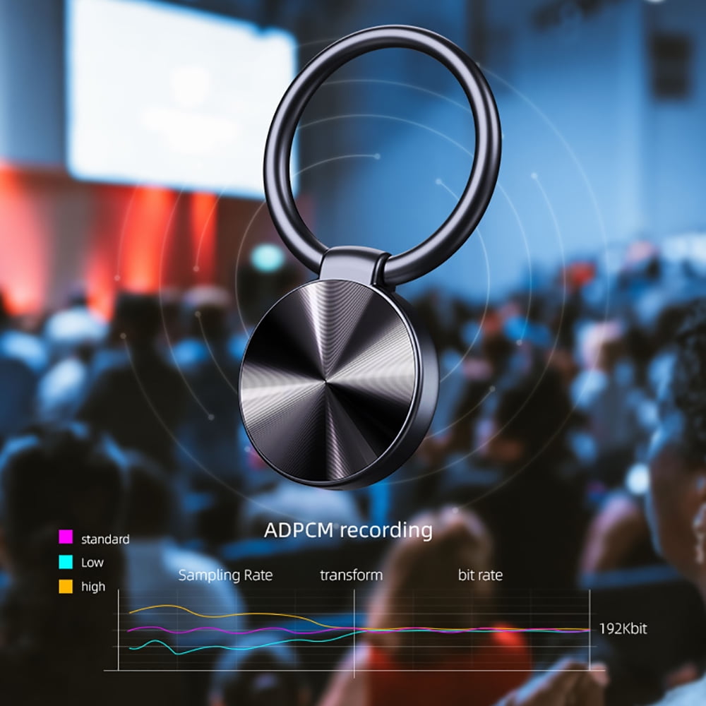 Keychain Built-In Spy Recorder, Noonedibs, Includes 16Gb Memory, Hidden Camera, Background Noise Elimination, Automatic Voice Recognition, Black