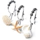 thumbnail image 1 of Ganchos decorativos para cortina de ducha Rawiri Ocean, a prueba de óxido, anillos de acero inoxidable para cortina de ducha con 5 rodillos deslizantes para baño y ducha, juego de 12 ganchos, 1 of 7