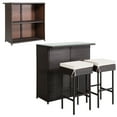 thumbnail image 3 of Patiojoy 2 Pcs Rattan Bar Set with 1 Bar Table and 2 Cushioned Stools, Silver/Black, 3 of 10