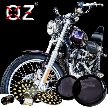 2 Smoke Turn Signal Lenses Kit for 2002-2016 Harley Bullet Dome Style