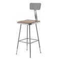 thumbnail image 2 of NPS 6300 Series 25-33" Metal Heavy Duty Stool with Backrest in Brown/Gray, 2 of 2