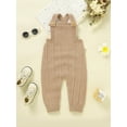 thumbnail image 2 of Bagilaanoe Newborn Baby Girl Boys Knit Jumpsuits Solid Color Sleeveless Bodysuits 3M 6M 9M 12M 18M Infant Fall Ribbed One Piece Romper, 2 of 8