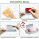 thumbnail image 3 of Jabonera autoadhesiva de acero inoxidable para pared, escurridor de jabón para ducha de baño, sin perforaciones, resistente al óxido, impermeable, bandeja para esponja (plateada), 3 of 4