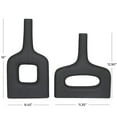 thumbnail image 3 of CosmoLiving by Cosmopolitan 16", 13"H Donut Shaped Black Ceramic Vase, Set of 2, 3 of 11