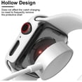 thumbnail image 3 of 2 Pack Hard Case Compatible for Apple Watch SE Series 6 5 4 44mm Built in 9H Tempered Glass Screen Protector Slim Bumper Touch Sensitive Full Protective Cover Compatible for iWatch 44mm - White, 3 of 6