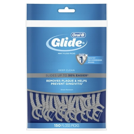 (2 pack) Oral-B Glide Pro-Health Deep Clean Floss Picks, Clean Mint 150