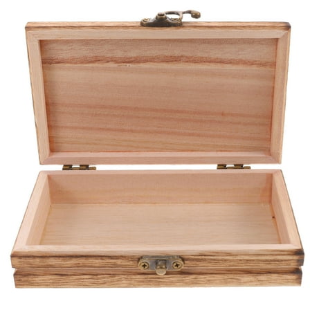 ibasenice Wood Box with Lid Light Brown Wooden Storage Case for Keepsakes