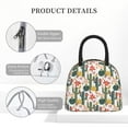 thumbnail image 4 of Rateoe Summer Cactus With Blooming Pattern Lunch Bag Women, Lunch Box, Lunch Bag, Small Leakproof Lunch Tote Large Capacity Reusable Insulated Cooler Lunch Container, 4 of 6