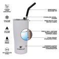 thumbnail image 3 of Vaso aislante HYDRAFLOW Capri de 600 ml con pajita en polvo, color blanco, 3 of 8
