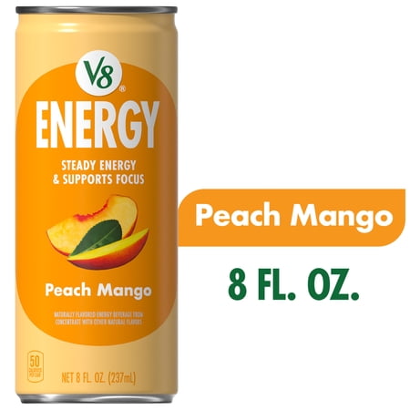 V8 Energy Peach Mango Energy Drink, 8 fl oz Can