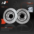 thumbnail image 3 of A-Premium 13.92 in(353.5 mm) Front Drilled and Slotted Disc Brake Rotors + Ceramic Pads Kit Compatible with Select Toyota and Lexus Models- Sequoia 08-21, Tundra 07-21, Land Cruiser 16-20, LX570 16-20, 3 of 8