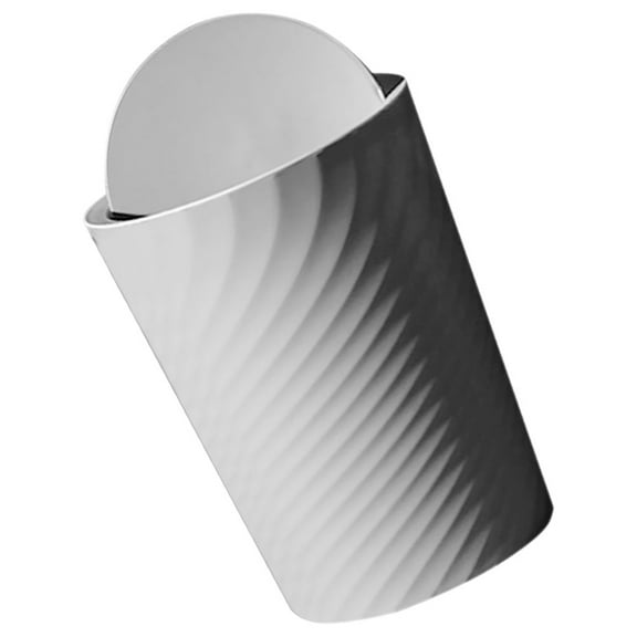 HEMOTON Plastic Swing Lid Trash Can for Storage in Bathroom Kitchen or Bedroom Grey 12L