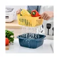 thumbnail image 3 of Contenedores de almacenamiento de frutas de alta capacidad para refrigerador, contenedor de productos, colador, contenedor con tapa-azul, 3 of 6