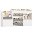 thumbnail image 6 of Hiphuta 62” Wide Kids Bookcase with Toy Storage Organizer, Wood Toy Organizer of 8 Fabric Boxes & 2 Removable Drawers, White, 6 of 9