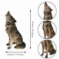 thumbnail image 3 of 29.72" Simulated Howling Wolf Garden Statue, Outdoor Sculpture, Animal Decor for Yard Porch Entryway Patio Living Room,Gray, 3 of 8