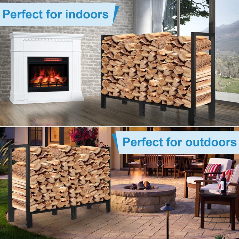 Wood Storage Racking Adjustable Standing With Fireplace Wood Storage 41