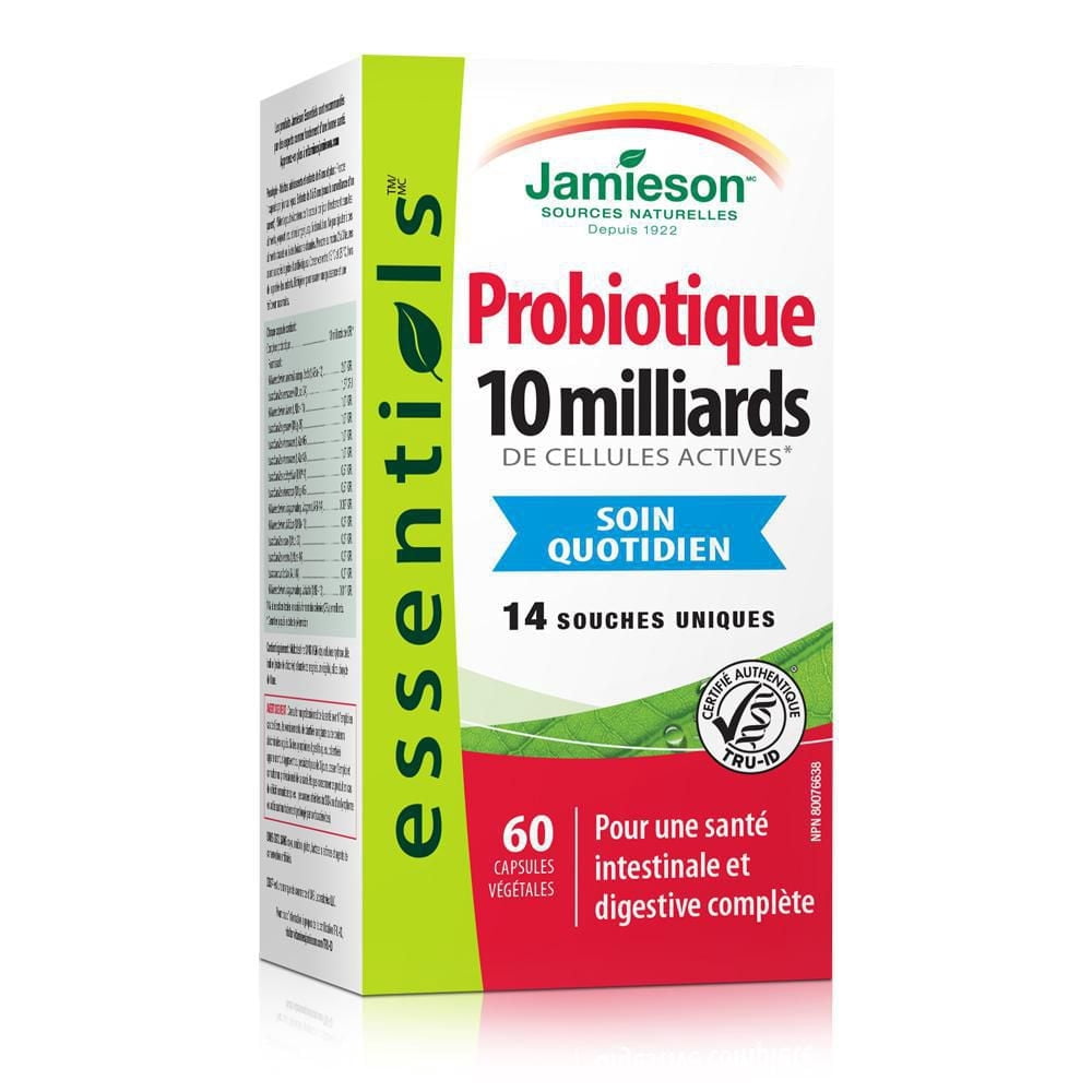 Jamieson Probiotic Capsules, 10 Billion CFU, Vegetarian, 60 Count