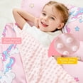 thumbnail image 2 of Alfombrilla de siesta para niños pequeños Lasoftan con almohada y manta con forma de unicornio, 2 of 7